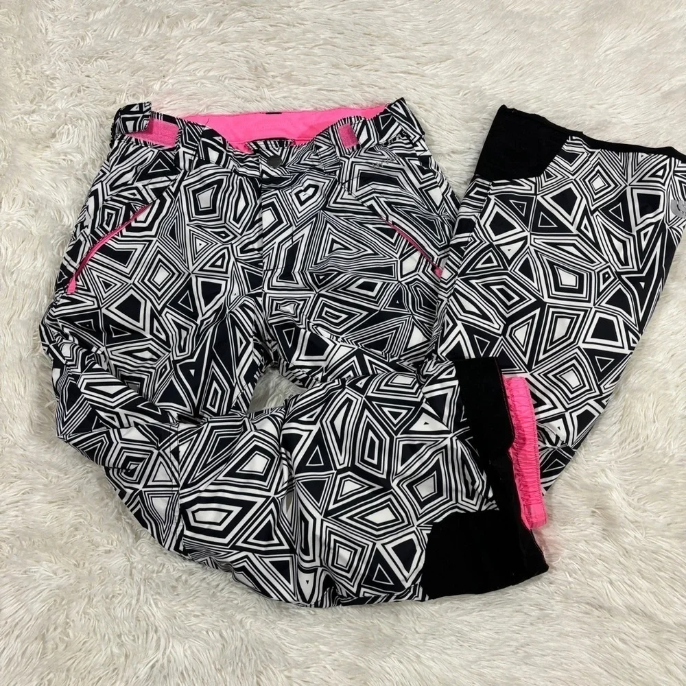 THE NORTH FACE youth FREEDOM Graphite Black White Pink SNOW PANTS Size M(10/12)